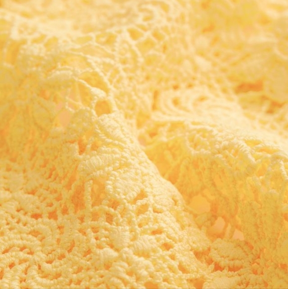 NWT H&M Women's Lace Crop Top Color Yellow - Picture 5 of 6